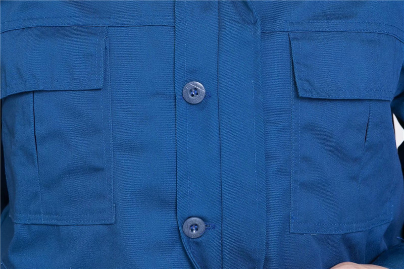 长袖工作服套装男定制印字团购春秋工装车间厂服耐磨汽修服劳(图3)