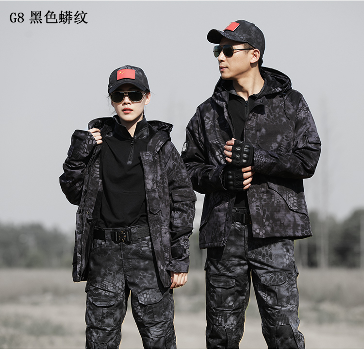 1577175700829448.jpg 冬季荒漠蟒纹迷彩服军装套装男户外特种兵作训服加绒防风战术外套(图2)