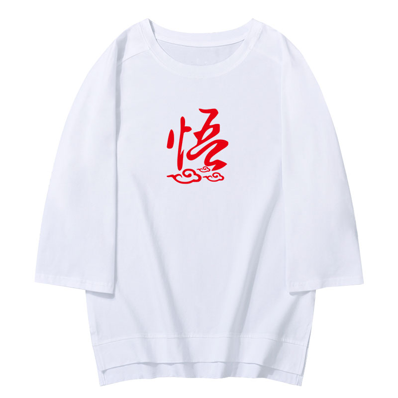 七分袖男韩版潮流 学生宽松bf风中袖t恤青年肥仔个性大码夏季短袖(图11)