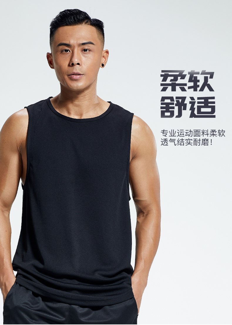 运动背心男夏季撸铁健身速干坎肩无袖宽松跑步T恤篮球训练健身衣(图7)