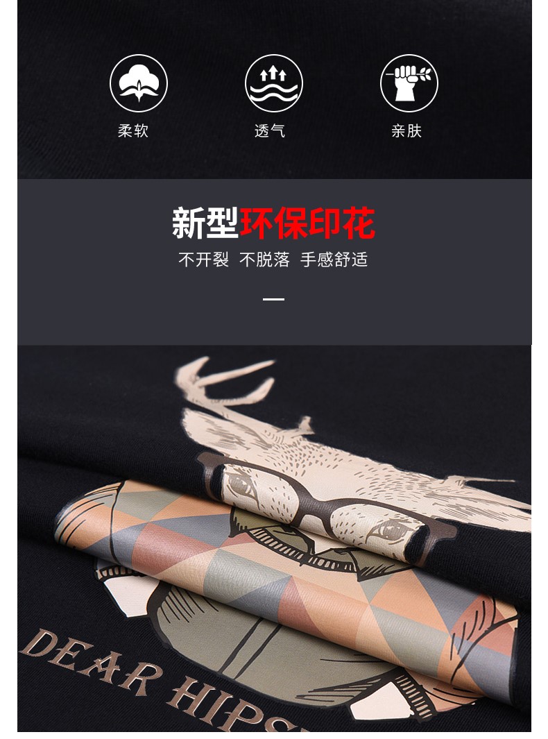 七分袖t恤男夏天韩版潮流短袖上衣宽松纯棉潮牌学生中袖7分袖衣服(图5)