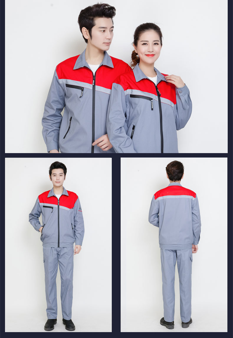 纯棉防静电工作服男春秋季长袖车间汽修工人劳保服工作服套装男(图17)