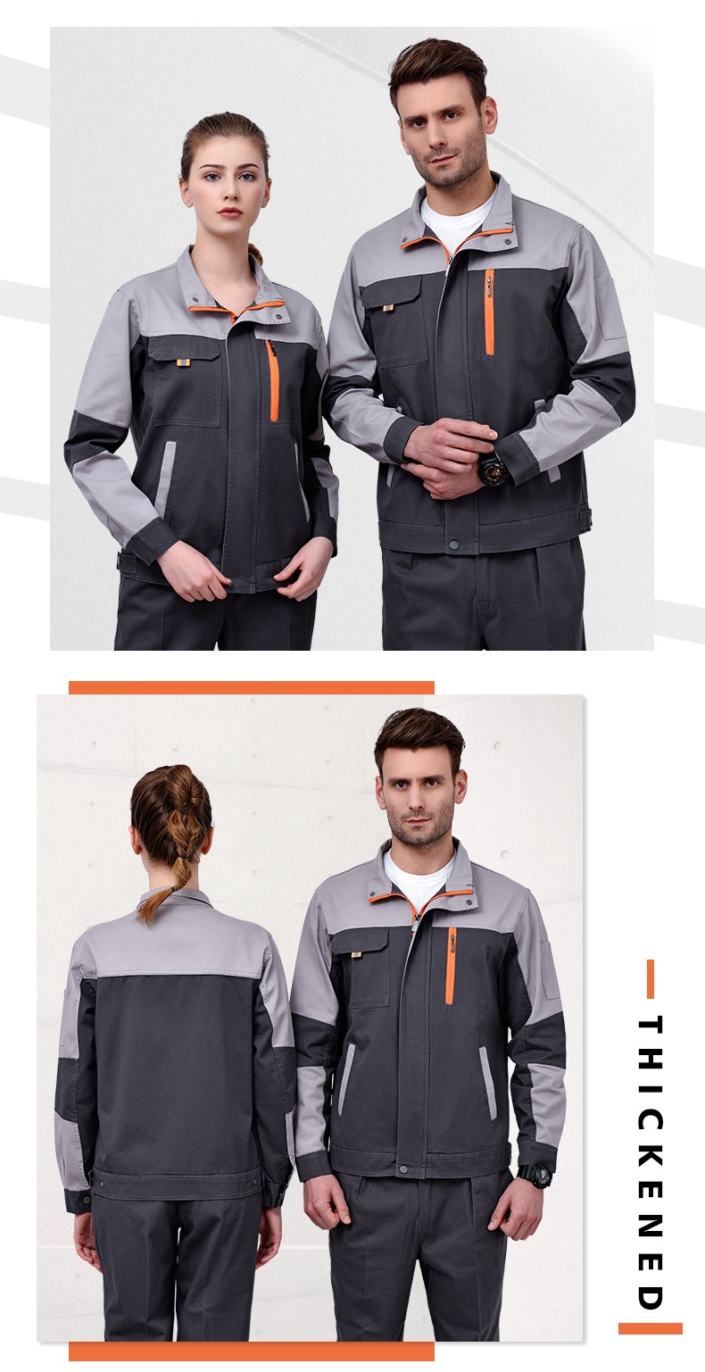 纯棉工作服套装男全棉长袖加厚耐磨工厂车间劳保服汽修服工装上衣(图12)