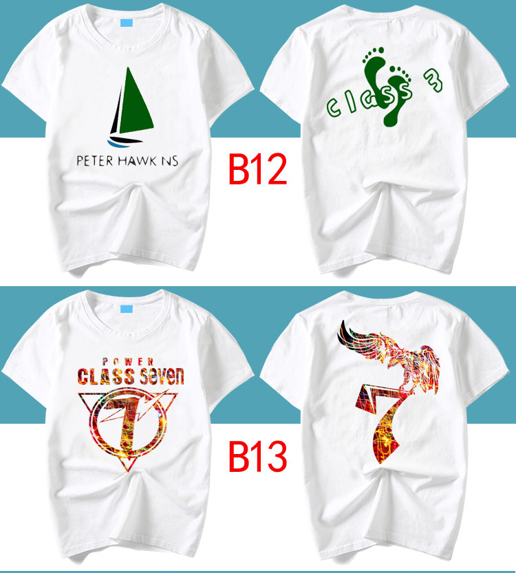 班服定制全身印t恤毕业学生夏季纯棉定做五分中袖短 袖套装运动会(图17)