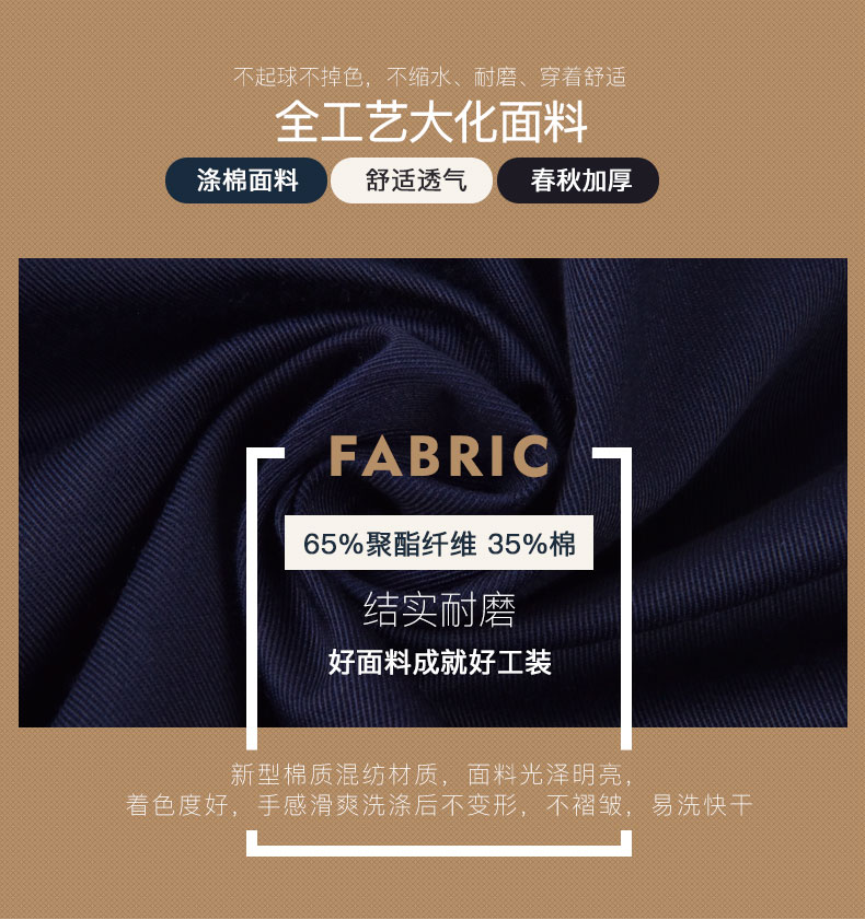 长袖工作服套装男耐磨车间厂服上衣男士反光条劳动劳保服汽修服(图4)