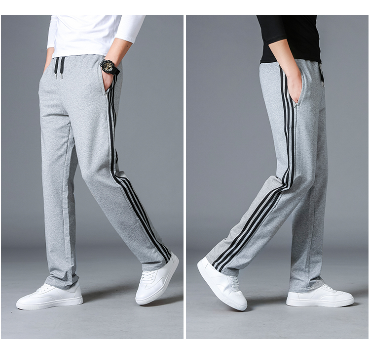 运动裤男休闲裤秋冬季纯棉直筒长裤大码宽松加绒卫裤男春秋跑步裤(图25)
