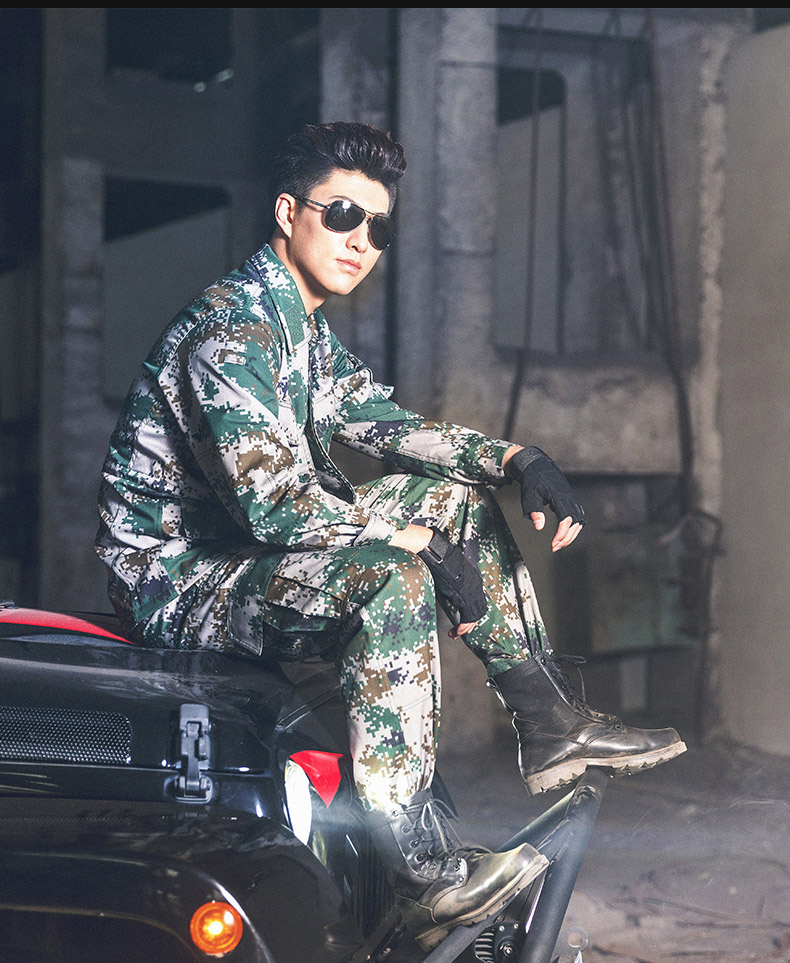 迷彩服套装男作训服特种兵制服丛林荒漠迷彩军训服冬季训练服军装(图18)