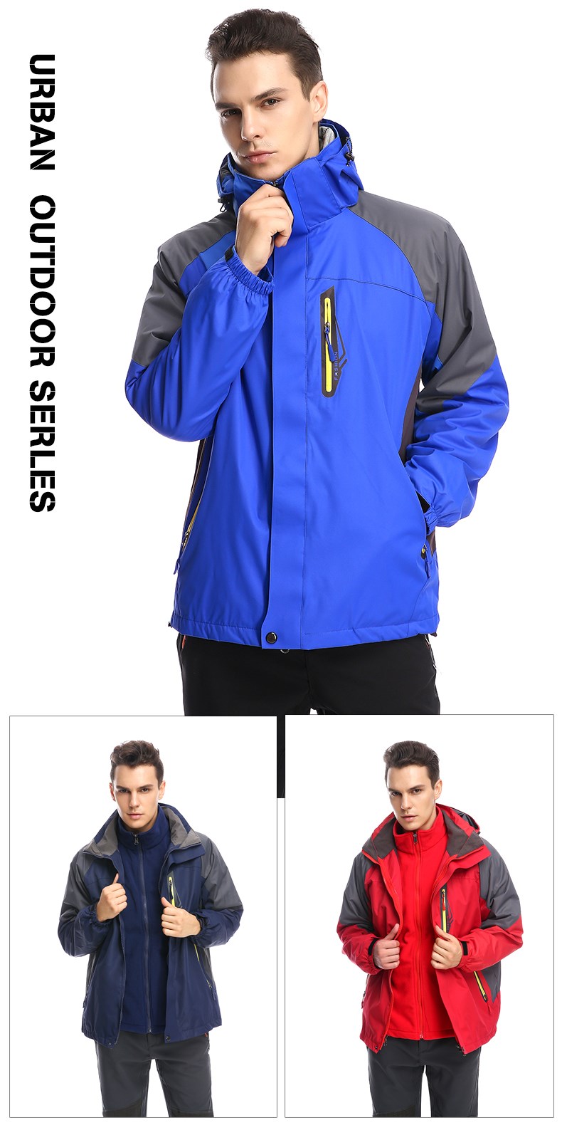 冲锋衣男女三合一潮牌两件套可拆卸加绒加厚秋冬季防水户外登山服(图14)