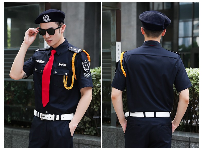 保安服短袖夏装工作服春秋形象岗黑蓝白售楼部房产酒店保安服套装(图12)