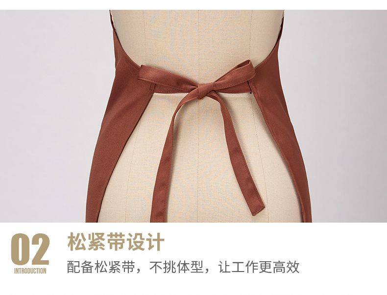 挂脖围裙定制logo印字广告餐厅饭店美甲奶茶店防水工作服纯色简约(图9)