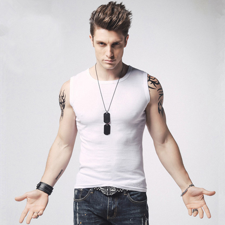 1575180150732453.jpg 男士背心无袖t恤纯棉健身运动紧身打底砍袖宽肩夏季青年修身型(图37)