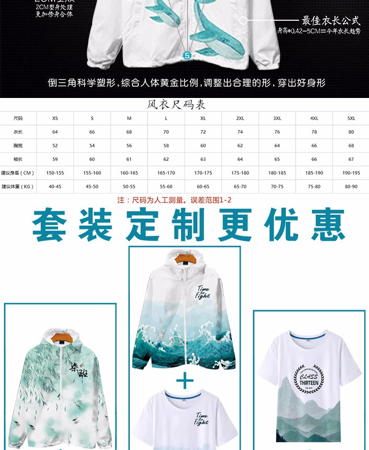 定制班服全身印风衣外套拉链套头卫衣工作服旅游服印logo聚会服(图2)