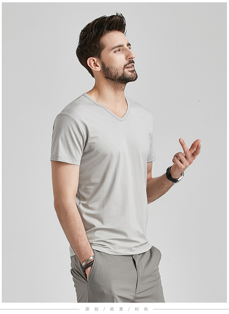 1574760008430830.jpg 莫代尔棉短袖t恤男士夏季v领衣服潮流半袖丅潮牌冰丝体恤衫(图13)