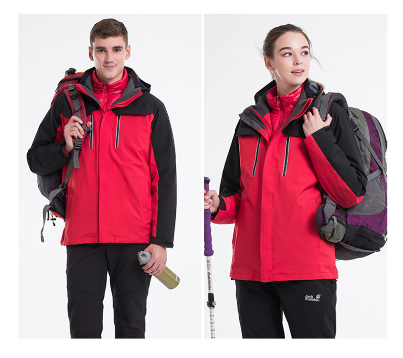 户外冲锋衣男女潮牌三合一两件套冬季加厚西藏防水滑雪定制登山服(图11)