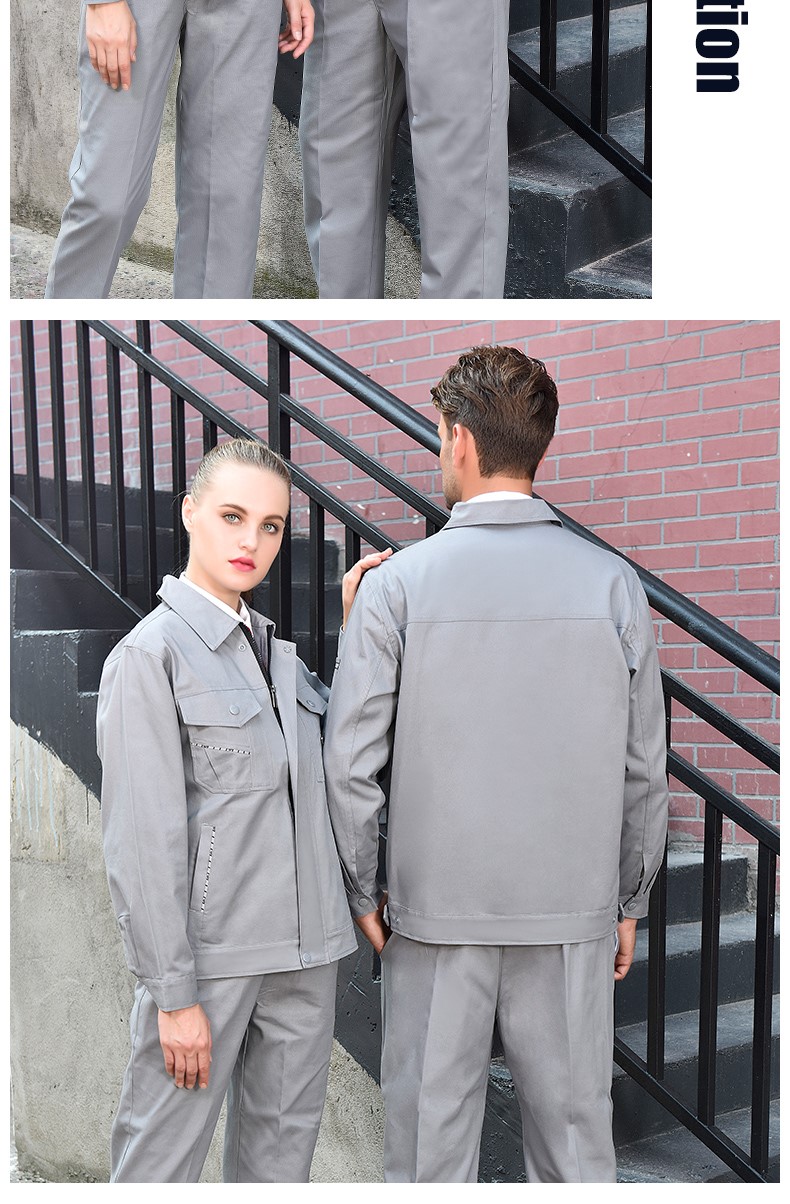 纯棉工作服套装男全棉春秋加厚耐磨焊工防烫劳保服汽修服上衣定制(图9)