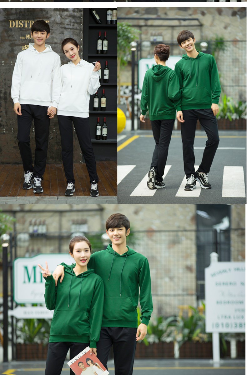 加绒带帽卫衣女工作服秋冬装定制班服团体活动衫男服务员印字diy(图6)