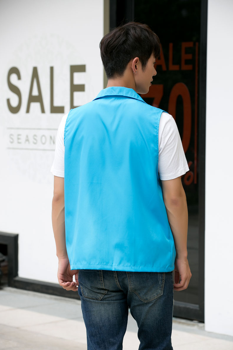 印logo定制志愿者马甲义工工作服公益活动服装v领背心纯棉红马甲(图54)