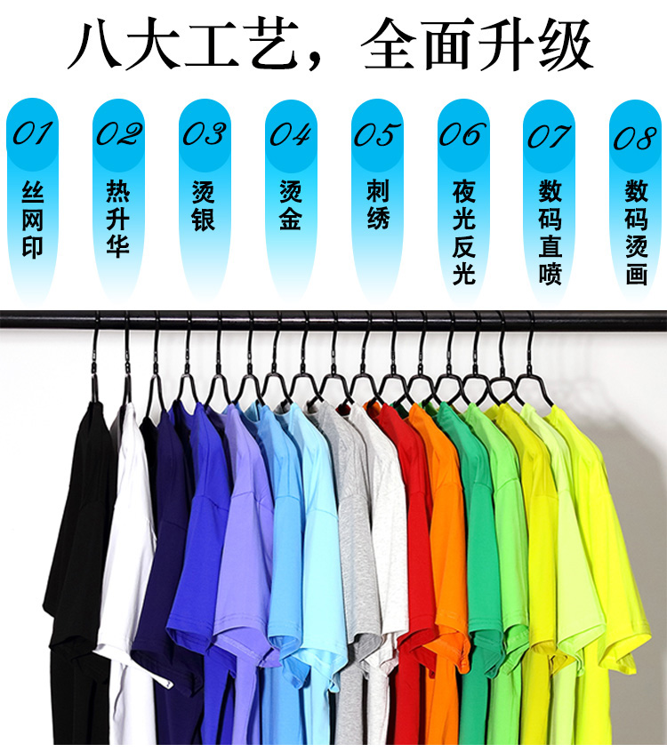 班服短袖来图定制定做t恤中袖落肩半袖印图片logo字diy工作衣服装(图12)