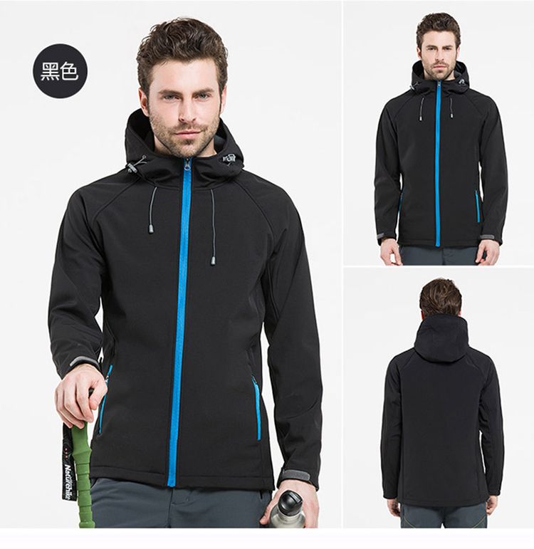 软壳户外单层冲锋衣定制秋冬保暖抓绒运动防风防水外套定做印logo(图7)