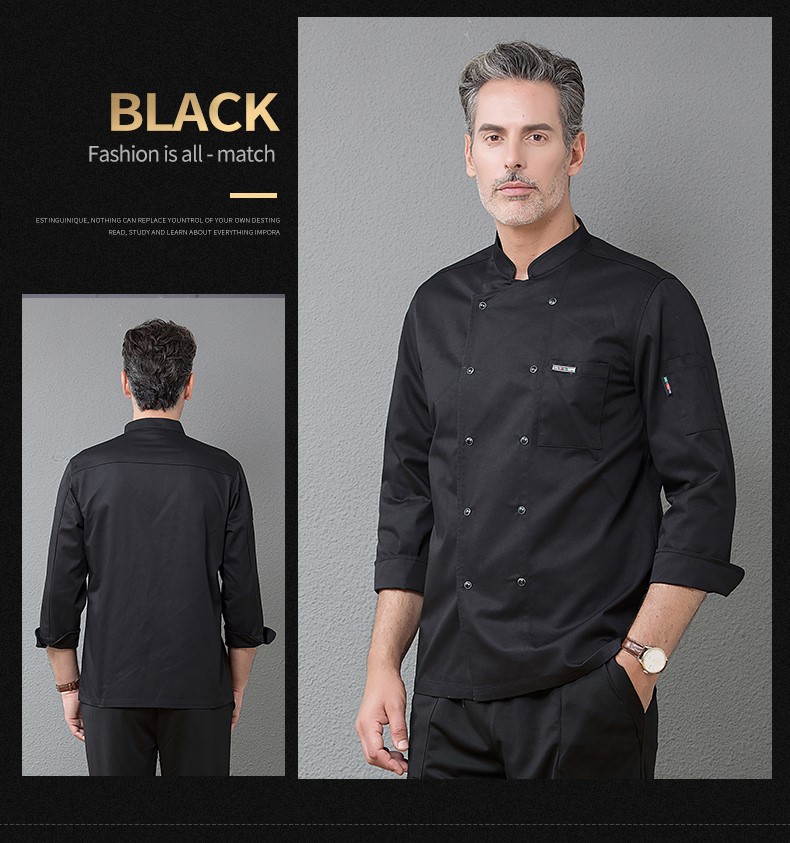 厨师工作服男长袖定制logo印字秋冬厨师服加肥加大xxxxxl超大大码(图17)