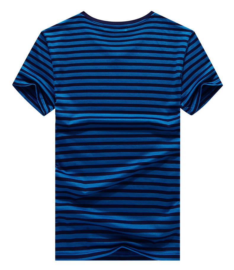 t恤男短袖V领条纹体恤新款夏季中年半袖男休闲爸爸装打底衫(图16)