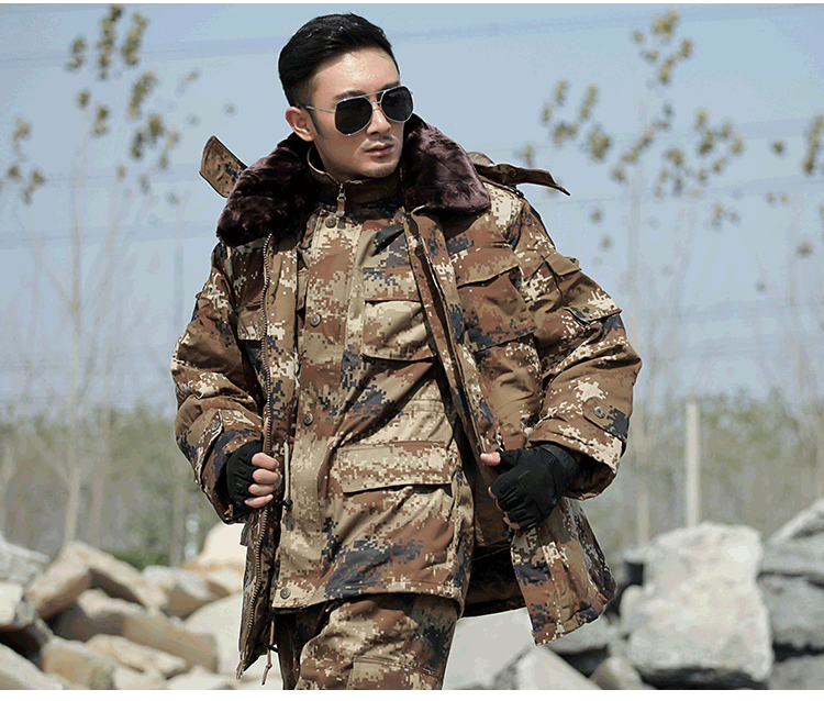 军大衣男冬季加厚防寒服特种兵作训棉大衣冷库工作服荒漠迷彩大衣(图20)
