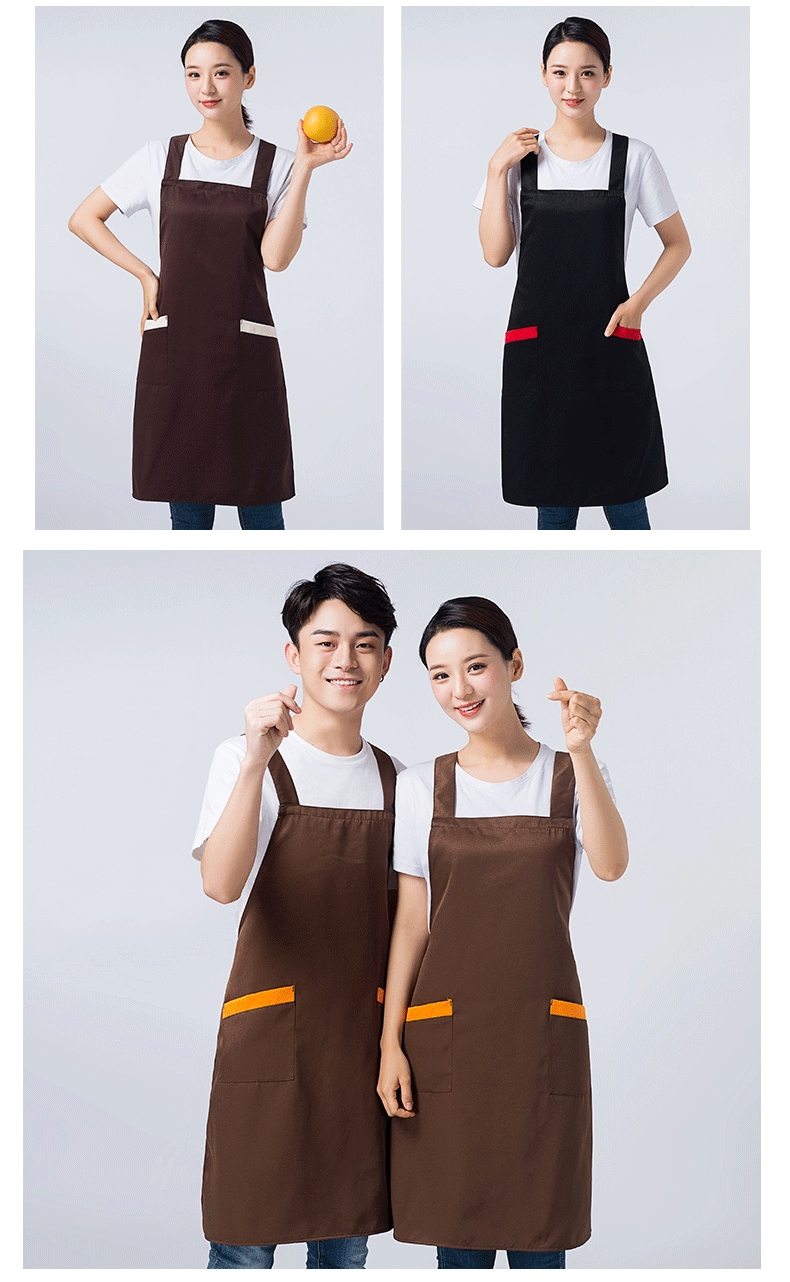 围裙定制logo印字时尚女订做家用超市奶茶店餐饮厨房工作服围腰男(图11)