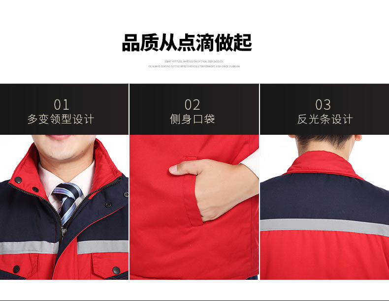 冬季建筑工地工人工厂仓储反光条背心男女环卫工程保暖棉马甲(图3)