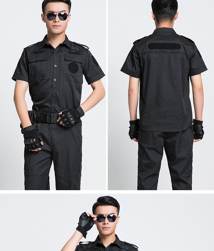 保安制服作训服工作服套装男夏装短袖黑色特训裤子春秋冬加厚长袖(图10)