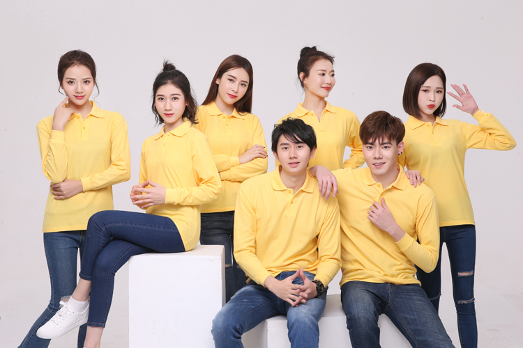 长袖广告衫定制工作服T恤同学会圆领纯棉polo衫印字logo文化衫(图15)