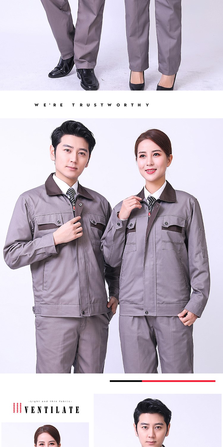 纯棉双层工作服套装男女加厚耐磨长袖防阻燃劳保服机修电焊工作服(图13)
