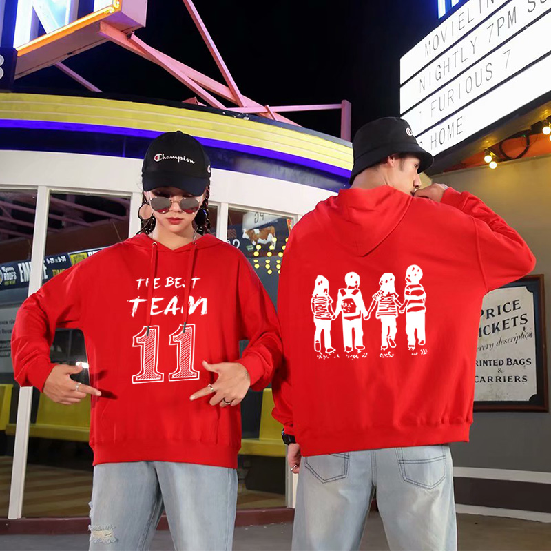 卫衣定制印字图logo工作服班服订做连帽同学聚会团体队服装外套头(图10)