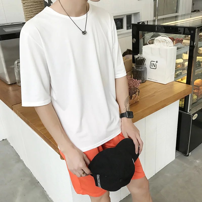 韩版学生班服定制短袖t恤印图五5分中袖宽松纯棉圆领毕业聚会服(图3)