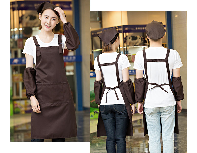 奶茶店美容养生超市餐厅围裙定制logo印字服务员工作服背心带韩版(图28)