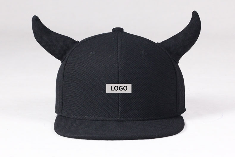TOPCUL定制黑牛角刺绣印LOGO嘻哈帽男女帽子平沿帽街舞帽棒球帽子(图4)