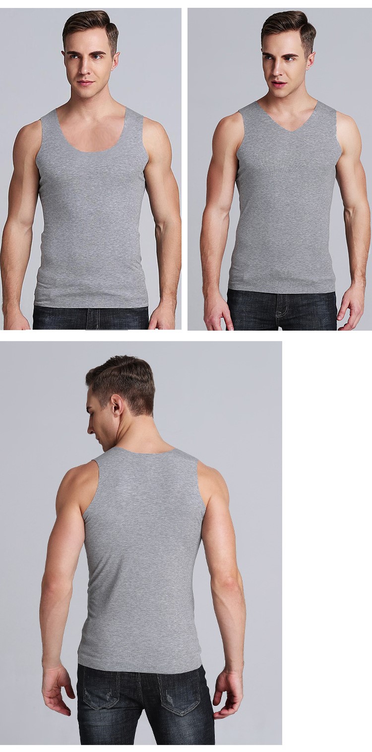 1575179552370476.jpg 夏季无痕背心无袖坎肩t恤跨栏v领潮男马甲 薄款紧身打底宽肩运动(图8)