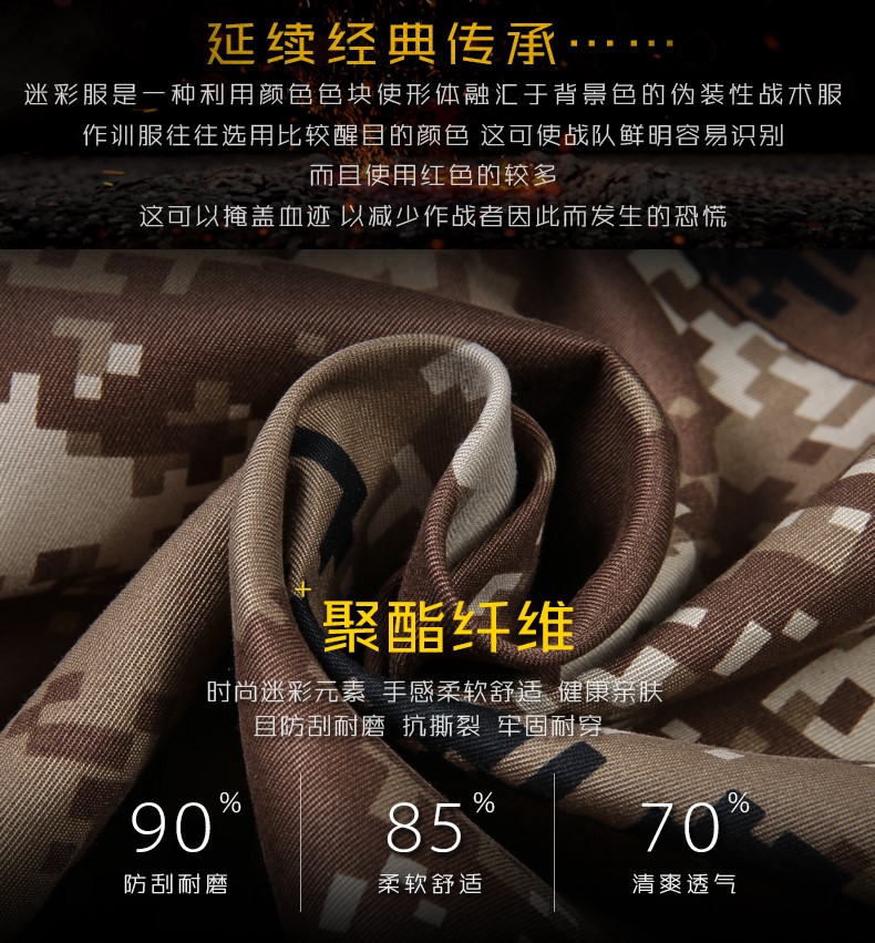 秋冬季军训服荒漠迷彩服套装男女特种兵耐磨工作服正品军装作训服(图3)