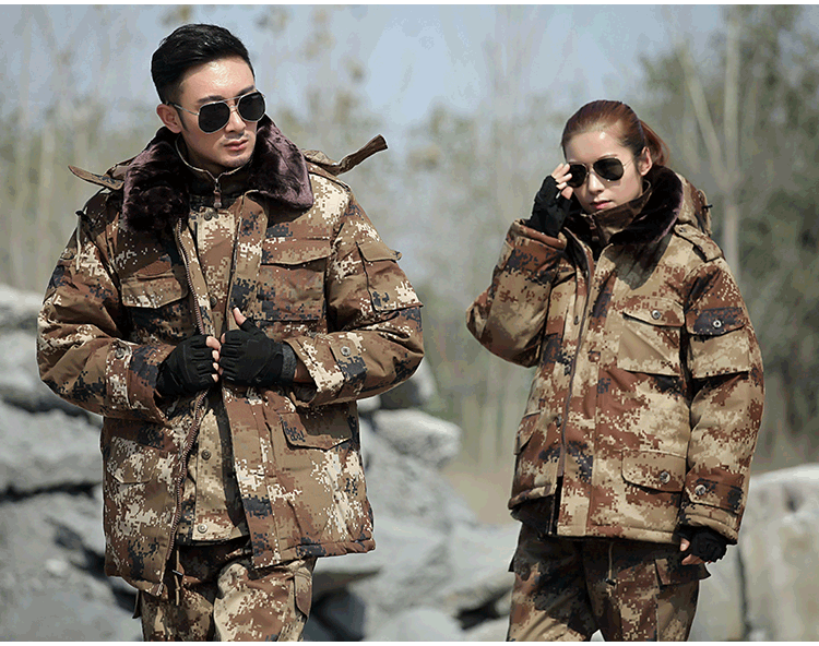 军大衣男冬季加厚防寒服特种兵作训棉大衣冷库工作服荒漠迷彩大衣(图13)