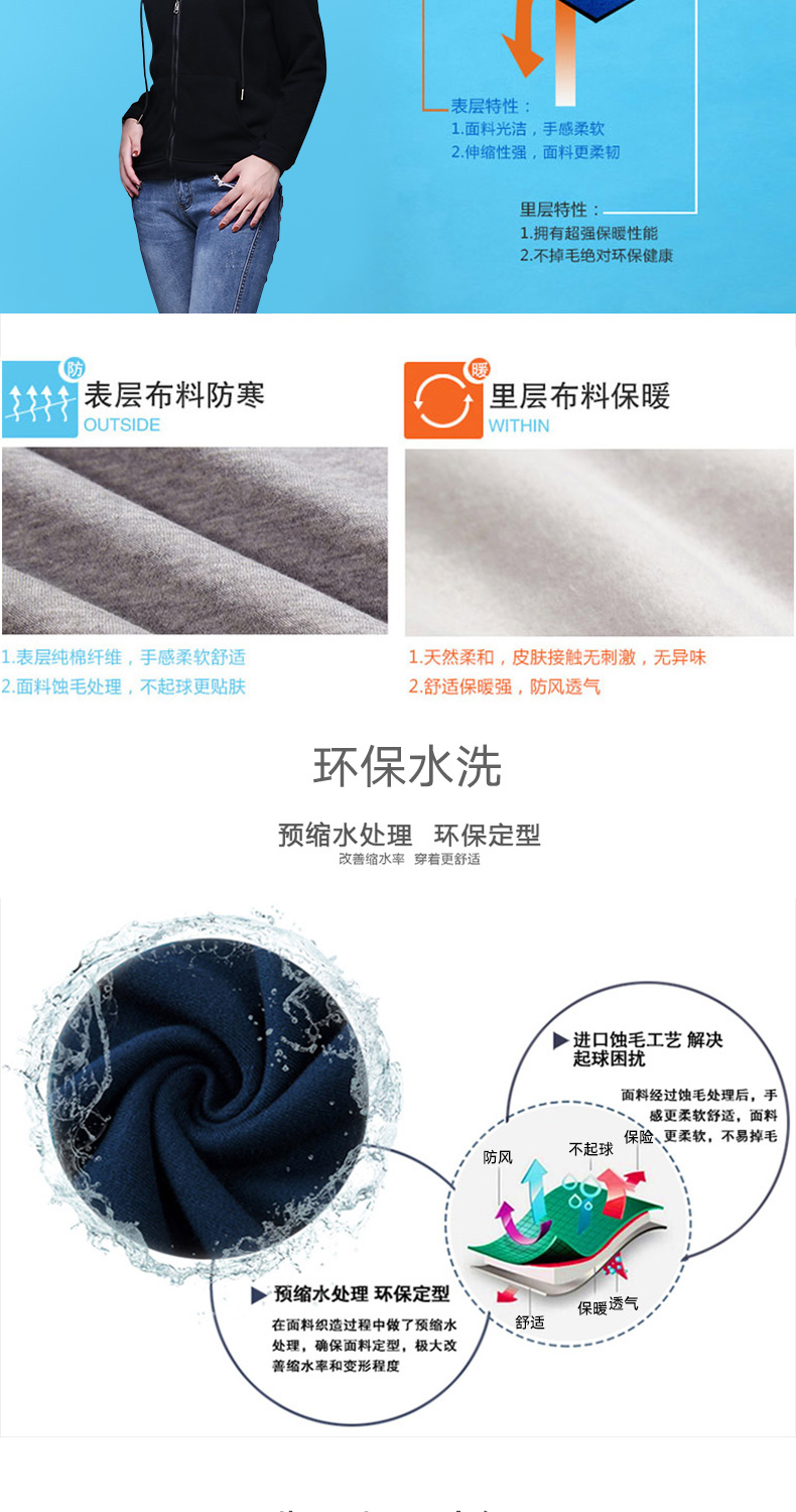 连帽拉链卫衣定制班服长袖工作服外套定做logo同学聚会团体服印字(图7)