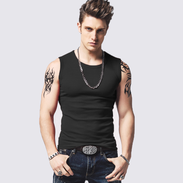 1575180150604106.jpg 男士背心无袖t恤纯棉健身运动紧身打底砍袖宽肩夏季青年修身型(图36)