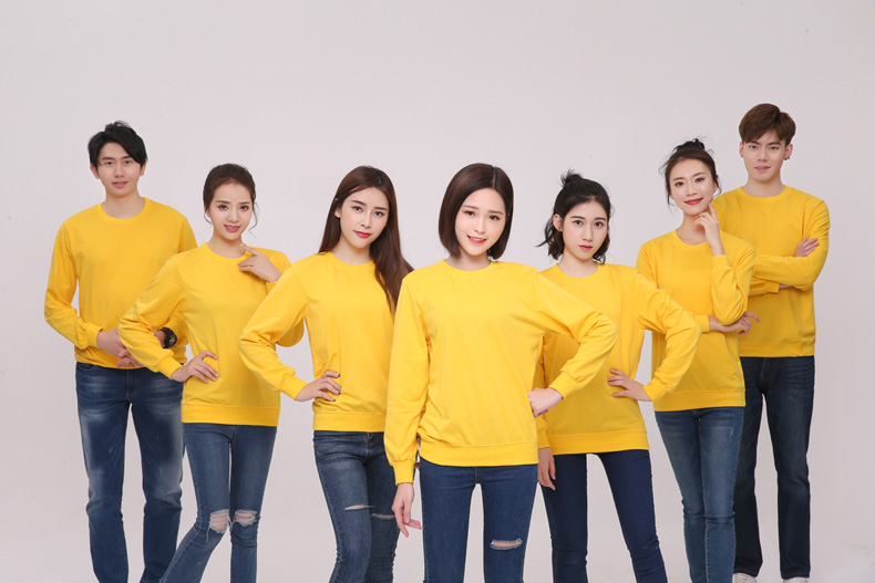 纯棉圆领卫衣工作服定制logo加厚企业文化衫定做无帽广告团体服装(图16)