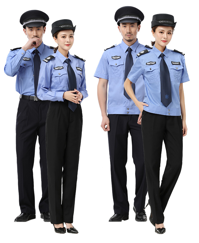 夏季保安服短袖套装男女保安制服衬衫小区物业酒店工作服长袖衬衣(图3)