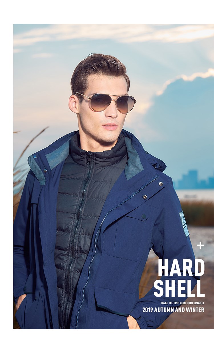 可团购定制户外羽绒冲锋衣男女登山滑雪服女潮款三合一可拆卸外套(图2)