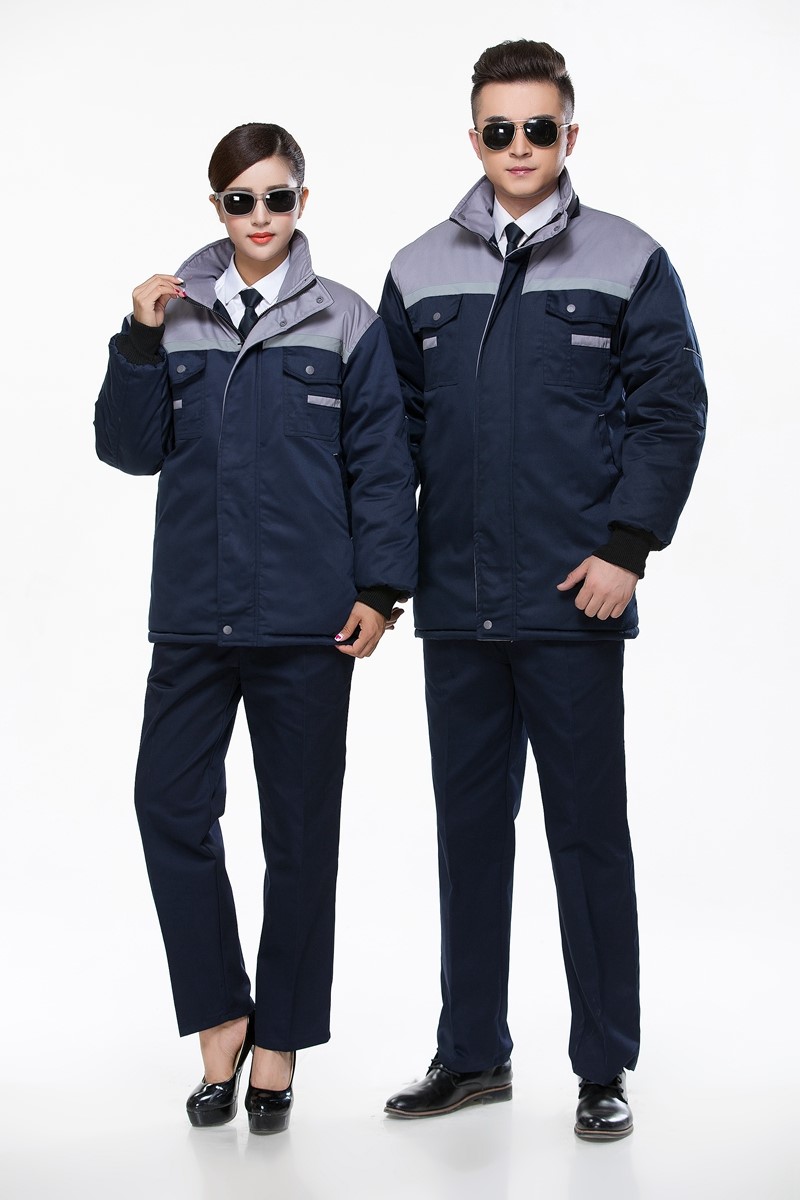 工作服棉衣防寒劳保加厚工程服冬装汽修维修师男厂服反光条棉袄(图13)