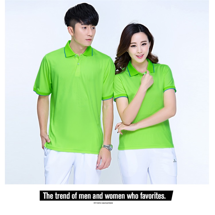 夏季情侣运动短袖t恤男女速干透气POLO衫团体定制logo工作服上衣(图19)