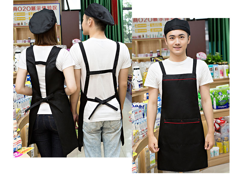 奶茶店美容养生超市餐厅围裙定制logo印字服务员工作服背心带韩版(图17)