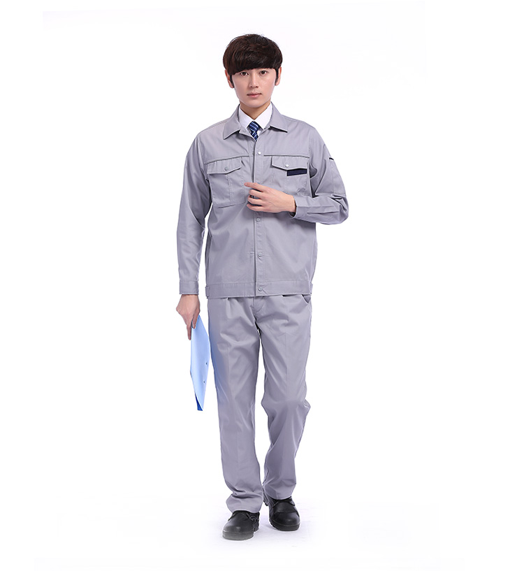夏季长袖工作服套装薄款工程汽修物流加工车间劳保服透气耐磨纯棉(图14)