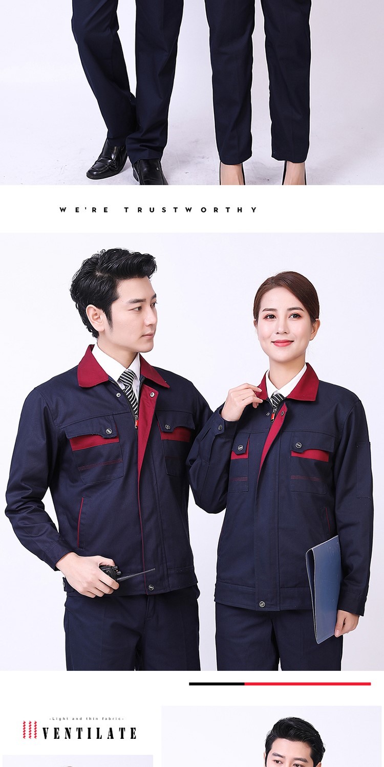 纯棉双层工作服套装男女加厚耐磨长袖防阻燃劳保服机修电焊工作服(图11)