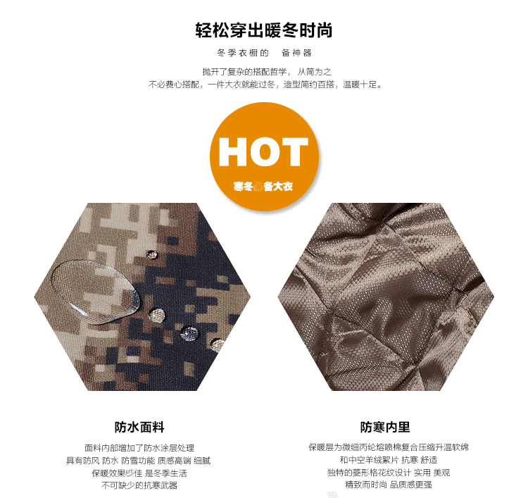 军大衣男冬季加厚防寒服特种兵作训棉大衣冷库工作服荒漠迷彩大衣(图3)