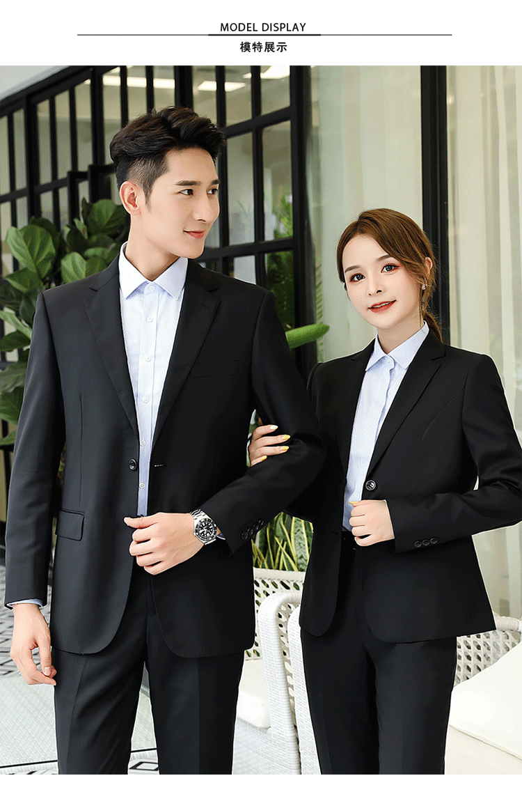 9500# 50%羊毛料黑色男女西装(图7)